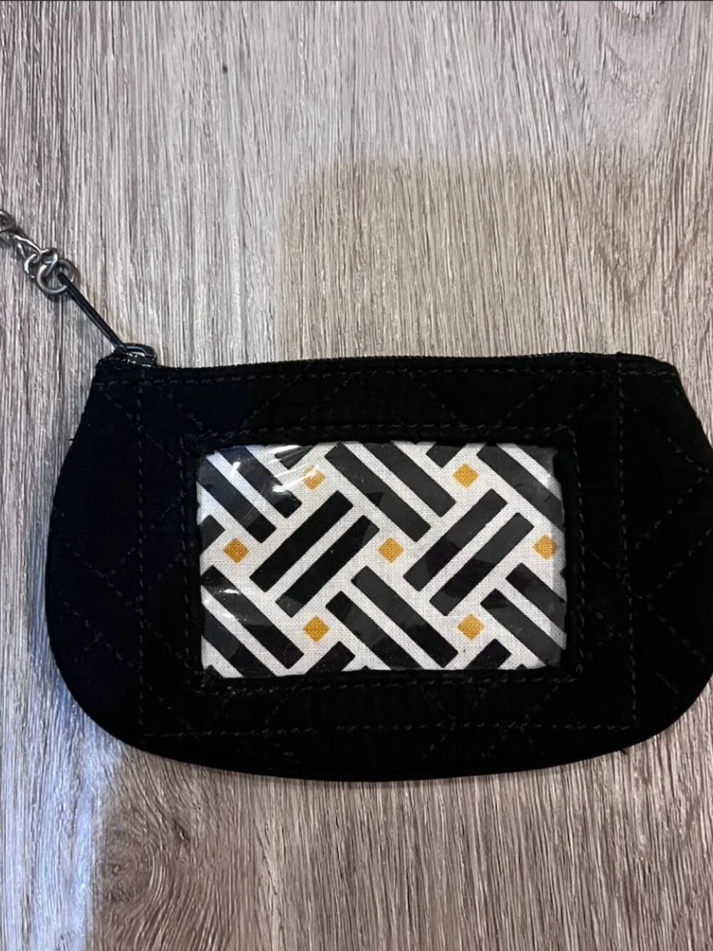 Vera Bradley Black Quilted Zip Coin Pouch Wallet - Picture 3 of 5